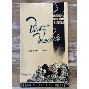 Vintage restaurant dinner menu Dinty Moore's West Montreal Canada Jiggs 1940s